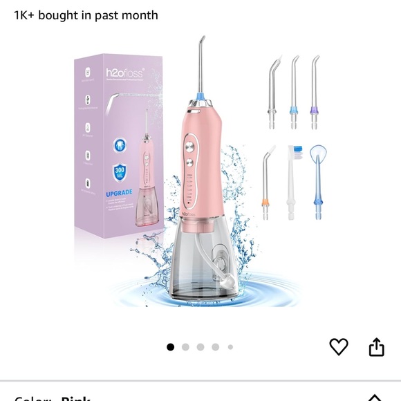 H20 floss water flosser (pack of 2!!!) one pink and one white NWT - Picture 3 of 4